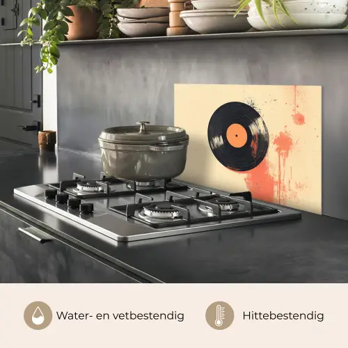 Vinylplaat - Zwart - Verfspatten - Retro keuken achterwand spatscherm klein -usp_NL