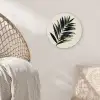 Palmblad - Subtiel - Groen - beige Wandcirkel kunststof plaat 5mm dik klein -sfeer5