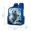 IJsbeer en pinguïn in besneeuwd berglandschap Kinderrugzak - Blauw middel -productfoto_formaten