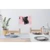 Zwart - Panter - Roze - Abstract Muursticker klein -eettafel