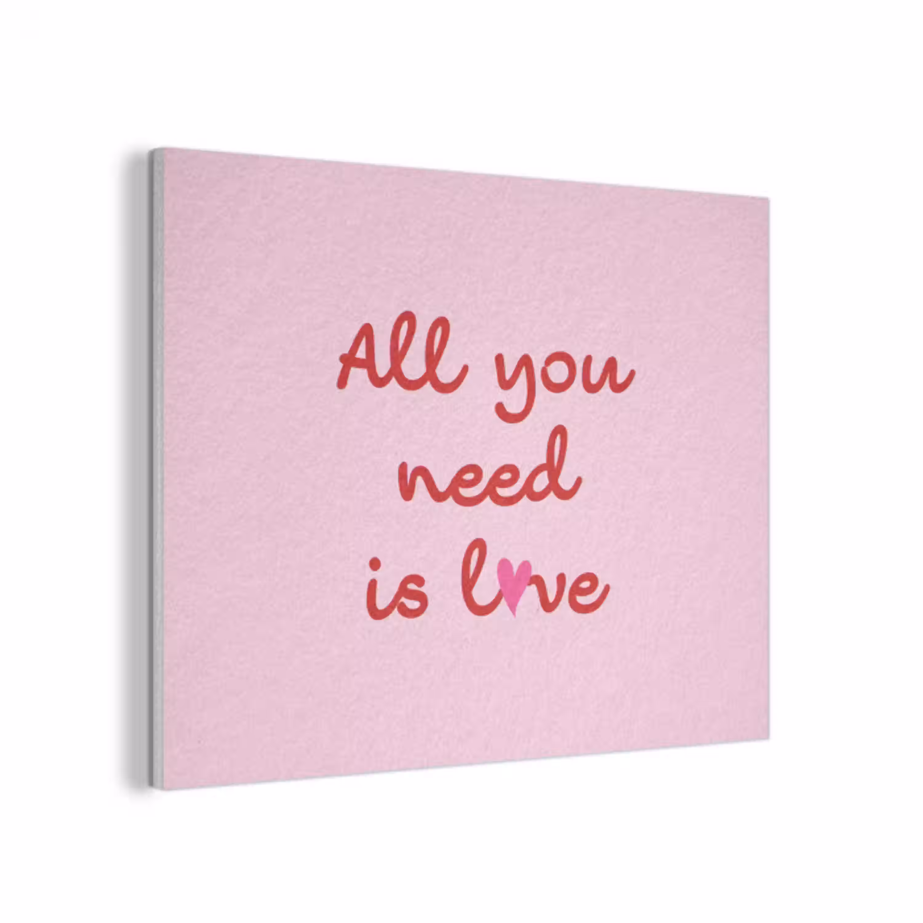 Tekst - Roze - Love - Hart PET vilt klein -3d
