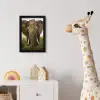 Olifant - Natuur - Gras - Dieren - Landschap fotolijst zwart zonder passe partout klein -usfeer4_kinderkamer