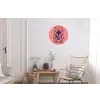 Paars - Kever - Stipjes - Bloemen Wandcirkel aluminium klein -woonkamer