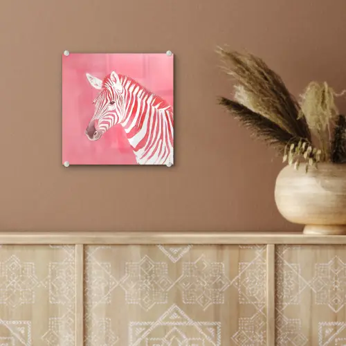 Zebra - Pink - Verf plexiglas 5mm klein -sfeer5