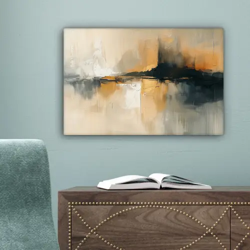 Moderne kunst - Abstract - Zwart canvas 2cm klein -sfeer4