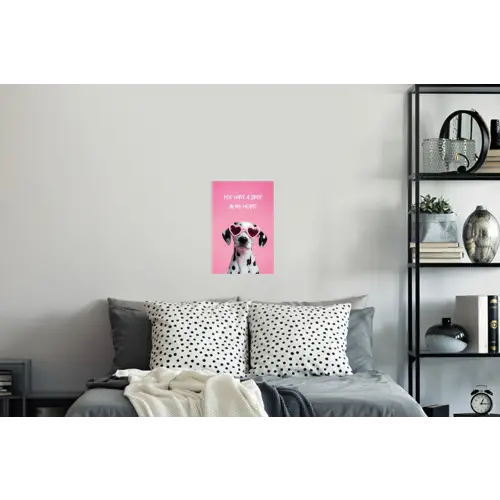 Hartjes - Hond - Valentijn - Roze Muursticker klein -slaapkamer