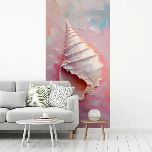 Schelp - Pastel - Pink fotobehang vinyl groot -woonkamer