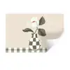 Vaas - Geruit - Groen - Bloem Muursticker klein -3d