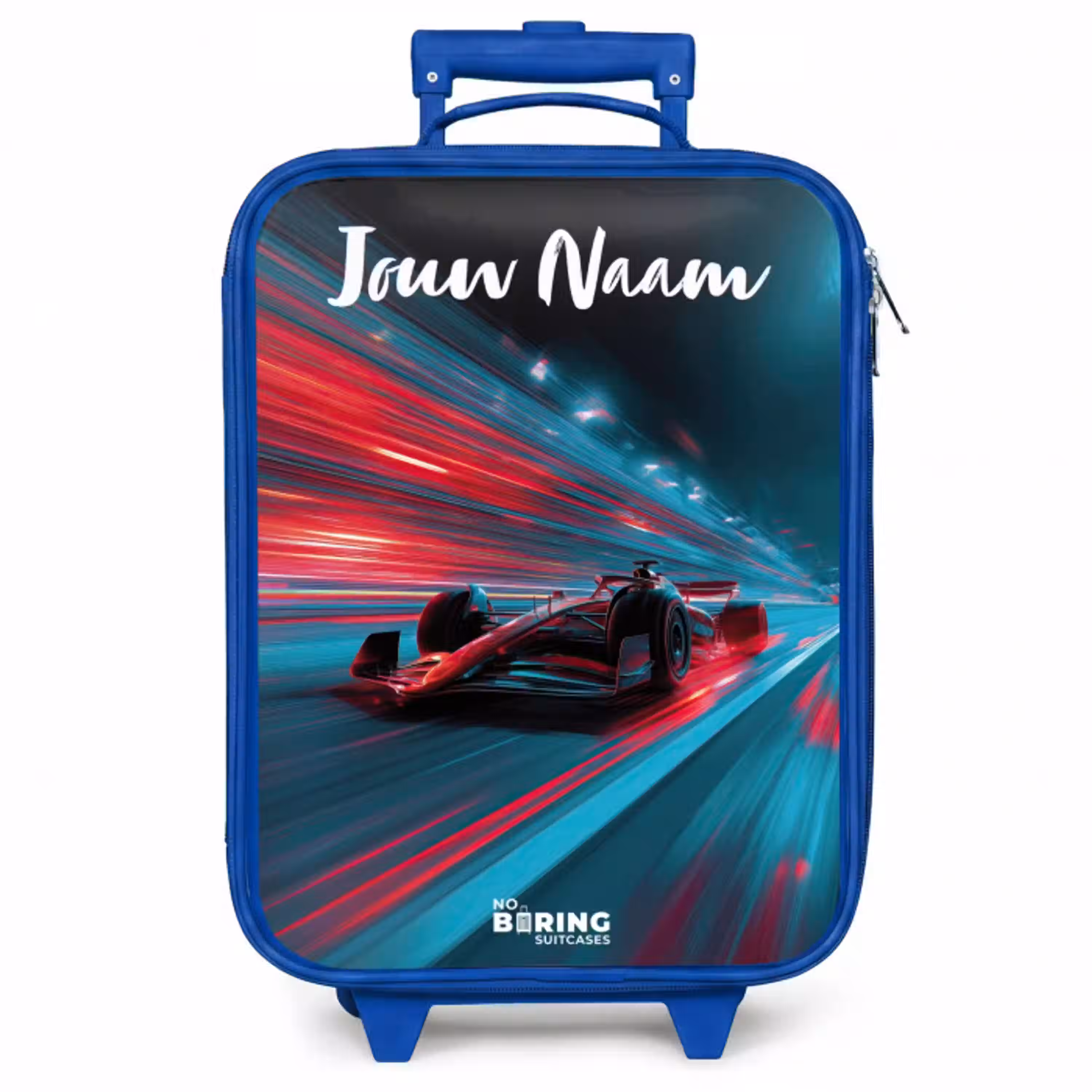 Formule 1 - Raceauto - Rood - Neonverlichting Kinderkoffer - Blauw klein -zzz_website3d