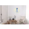 Schelpen - Blauw - Beige Wandcirkel aluminium klein -woonkamer