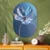 Blauw - Bloem - Glazen - Sierlijk Wandcirkel Ovaal Glas middel -sfeer2