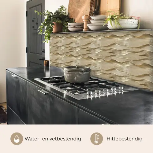Golven - Patroon - Goud keuken achterwand 2 middel 871 -usp_NL