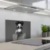 Vrouw - Koffie - Zwart - Wit keuken achterwand spatscherm klein -3d_schuin