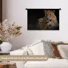 Wilde dieren - Panter - Portret - Zwart - Dieren Wandkleed katoen klein -sfeer1