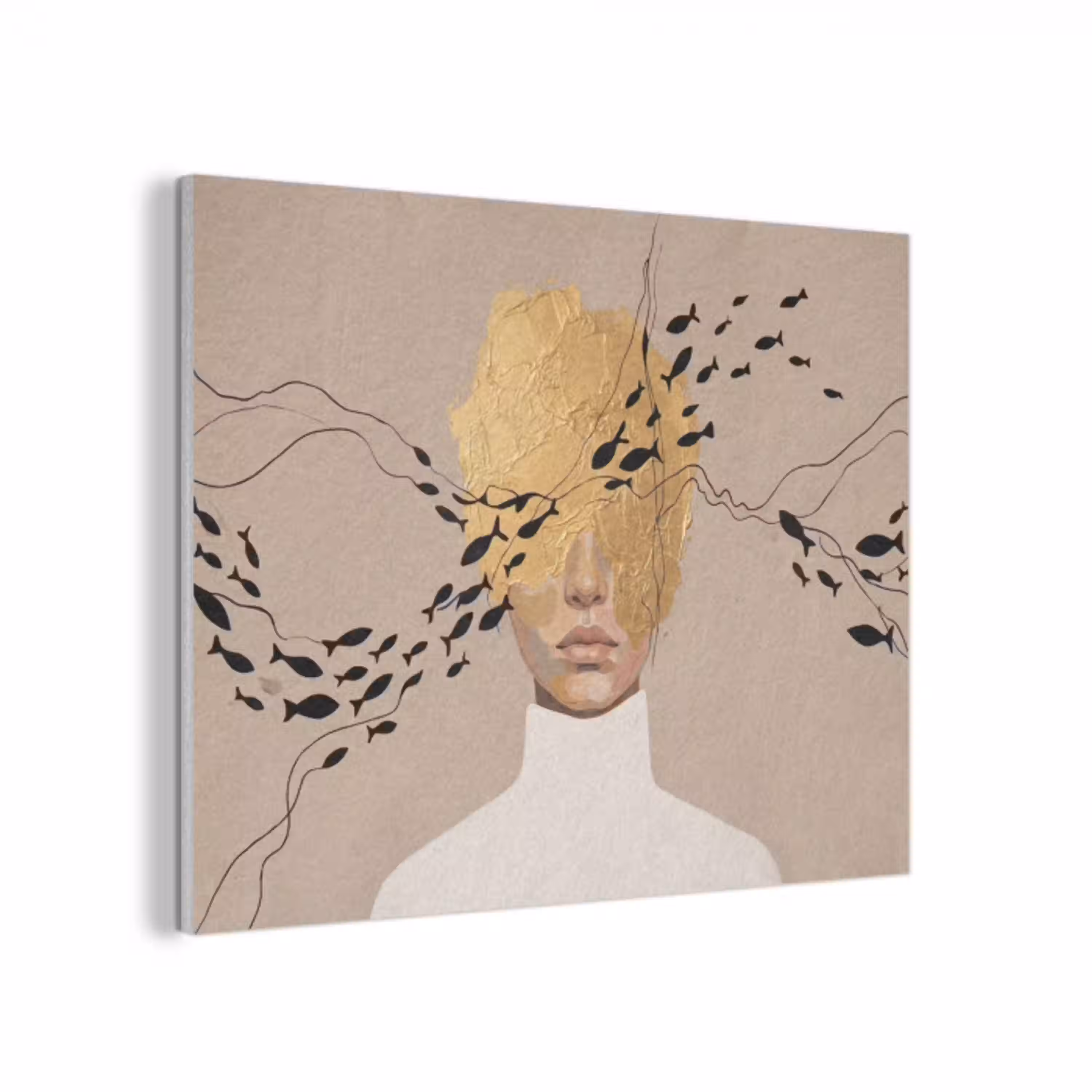 Modern - Vrouw - Goud PET vilt klein -3d