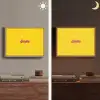 Smile - Geel - Roze Light Box met batterij (Wandlamp) middel -sfeer3
