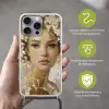 Gezicht - Vrouw - Bladeren - Goud Hoesje iPhone 16 Pro Max met koord klein -sfeer2_NL