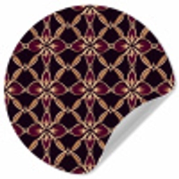 Symmetrisch - Tegel - Burgundy Wandcirkel behangsticker klein 186 -3d