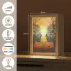 Bomen - Gezichten - Zon - Kunst Light Box met kabel (Tafellamp) klein -USP_NL