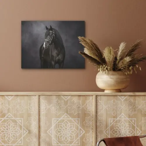 Portret - Paard - Zwart PET vilt klein -sfeer4