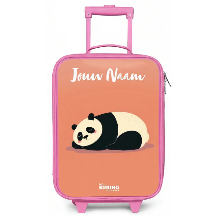 Panda - Slapen - Oranje Kinderkoffer - Roze klein -zz3dotto