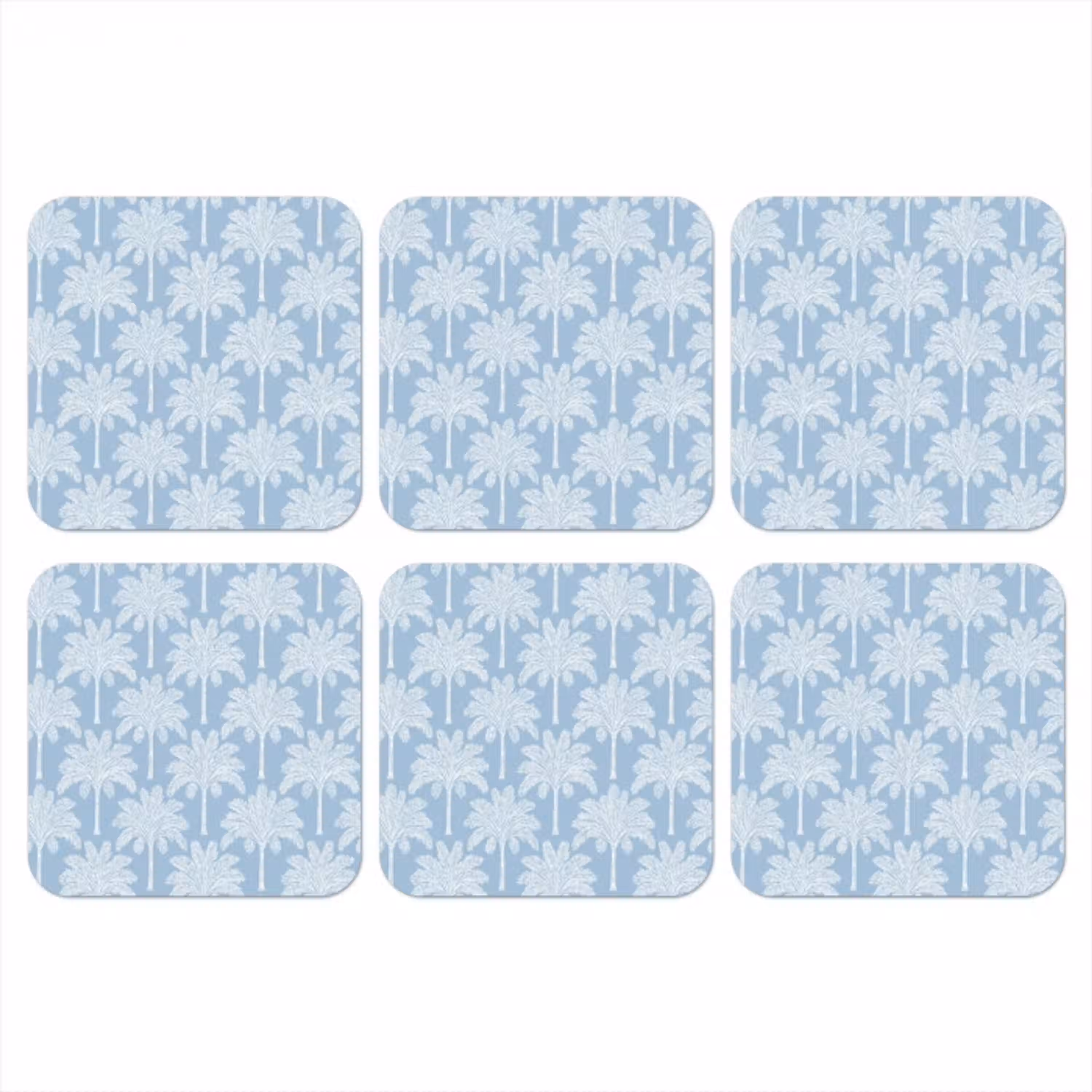 Palmboom - Modern - Blauw onderzetter kurk middel 366 -3d