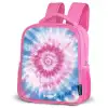 Tie dye - Abstract - Blauw - Roze Kinderrugzak - Roze middel -schuin