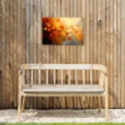 Herfstbladeren - Oranje - Abstract - Herfsttakken - Natuur Tuinposter op houten frame 2 cm dik klein -sfeer4
