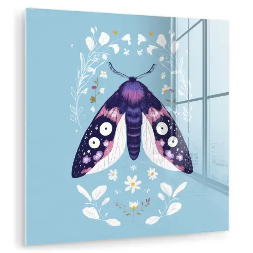 Bladeren - Wit - Vlinder - Insect plexiglas 5mm klein -zzzproduct_nieuw