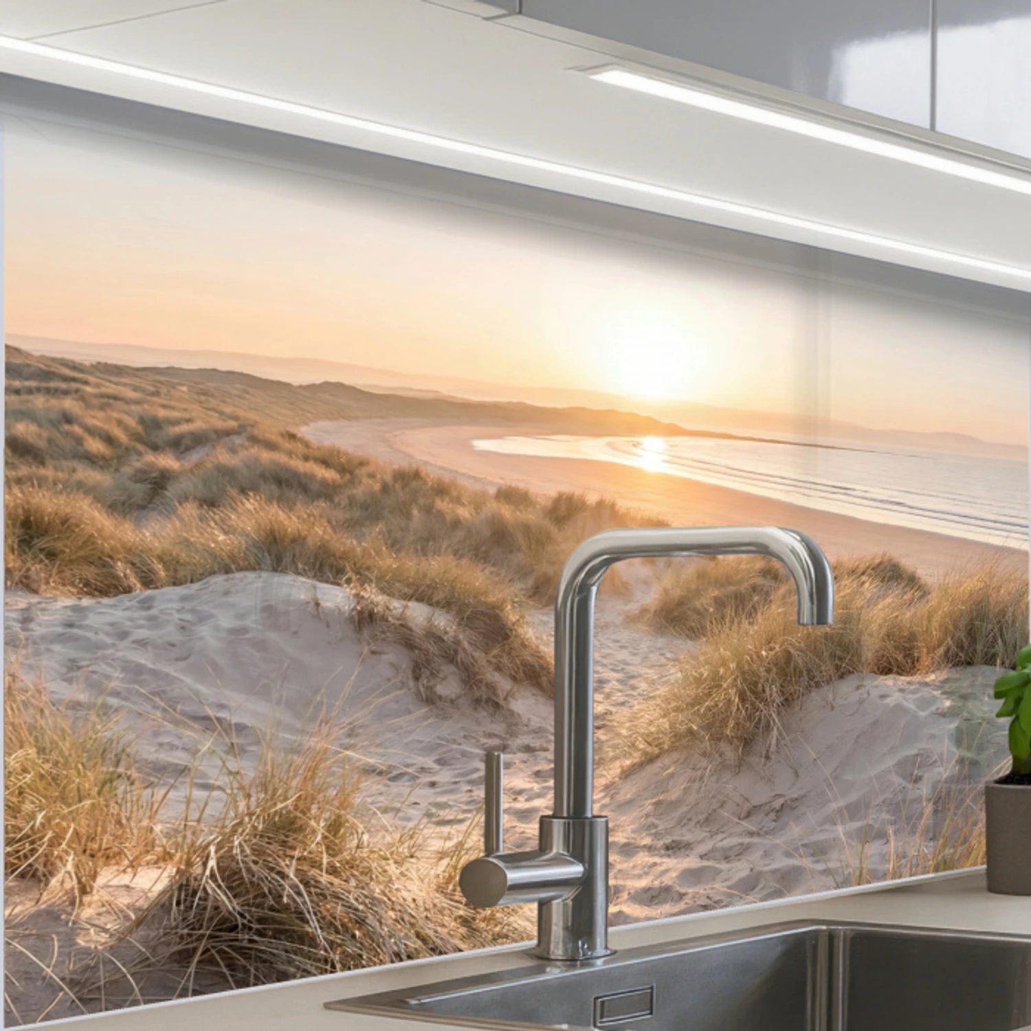 Duinen - Strand - Zee keuken achterwand 2 middel -zzzz3d_schuin