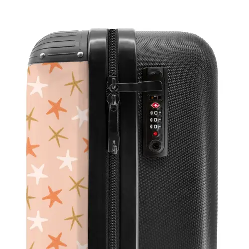 Zeester patroon roze NBS - Handbagage koffer - Kinderen Unisex middel -slot