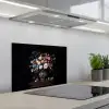 Bloemenvaas - Hout - Bloemen - Boeket keuken achterwand spatscherm klein -3d_schuin