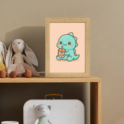 Dino - Boba - kawaii - Oranje Light Box met kabel klein -sfeer2_kind