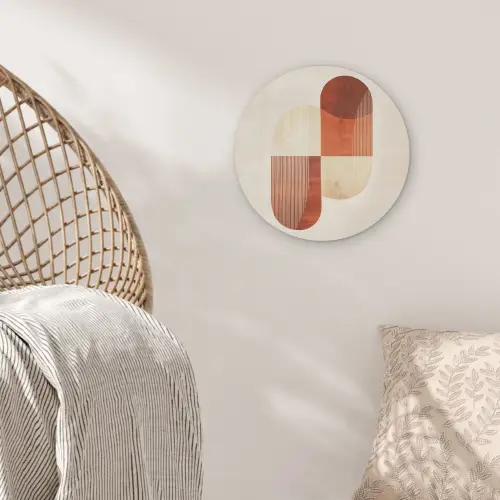 Bogen - Beige - Vormen Akoestische PET Vilt - Rond klein -sfeer4