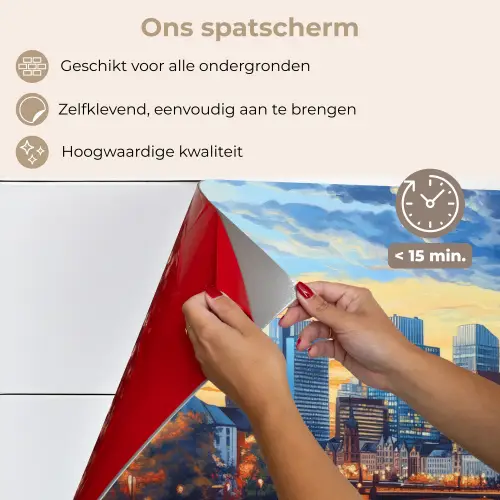 Zonsondergang Frankfurt - Stad - Skyline - Water keuken achterwand spatscherm klein -spatscherm_NL