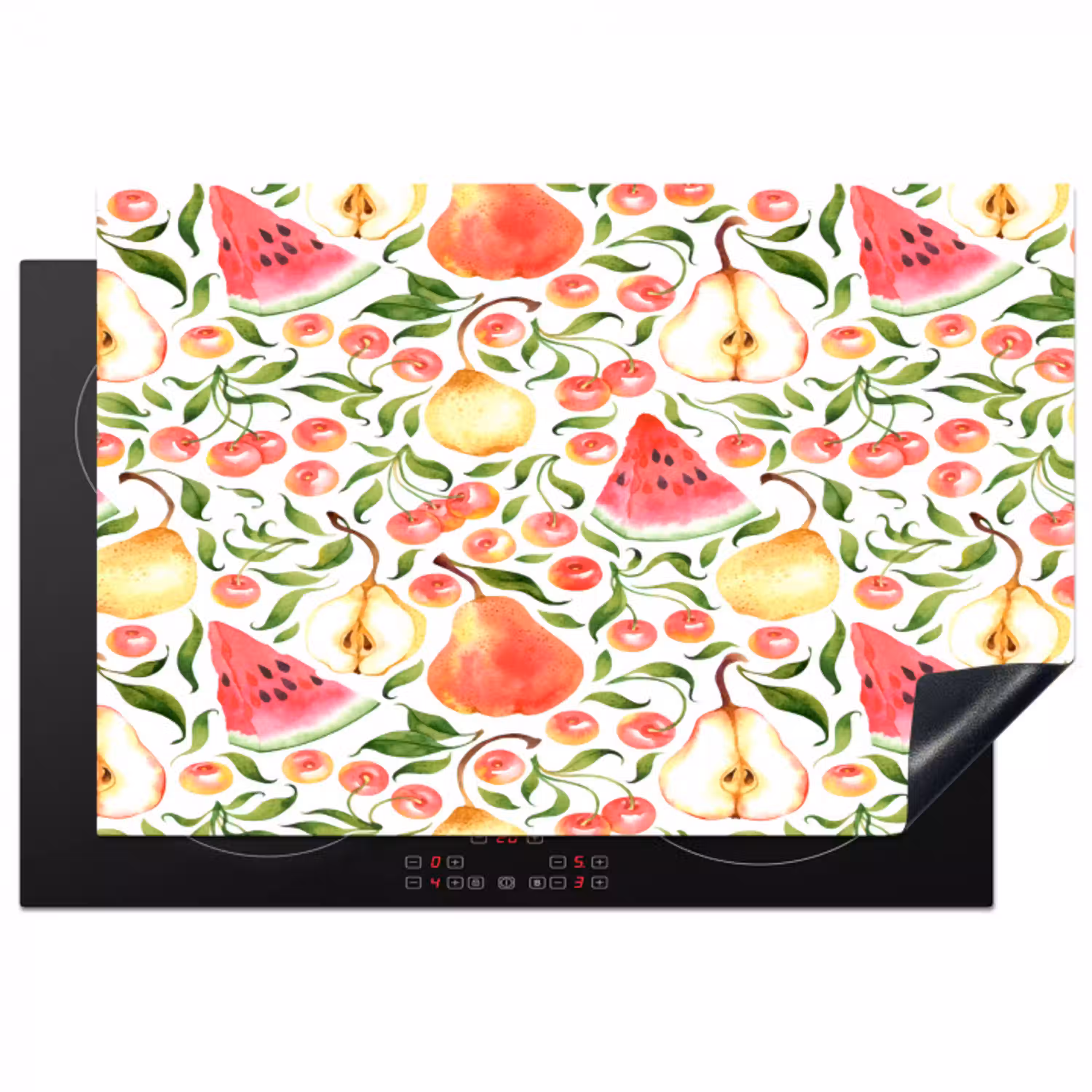Fruit - Watermeloen - Kersen - Peer Inductie beschermer vinyl 3mm klein 276 -3d