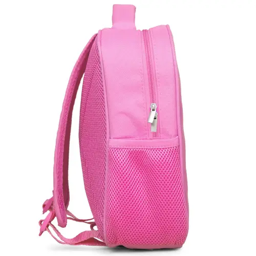 Regenboog - Pastel - Patroon Kinderrugzak - Roze middel -zijkant