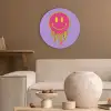 Smiley - Drip - Neon Akoestische PET Vilt - Rond klein -sfeer1