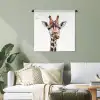 Jongens - Giraffe - Dieren - Kop - Portret - Kind - Meisjes Wandkleed katoen klein -sfeer7