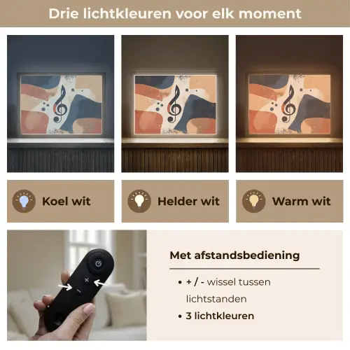 Sleutel - G - Abstract - Beige Light Box met batterij (Wandlamp) middel -USP_lichtkleurNL