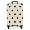 Beige achtergrond met zwarte stippen NBS - Handbagage koffer - Unisex middel -productfoto_recht