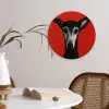 Windhond - Minimalistisch - Rood Wandcirkel kunststof plaat 5mm dik klein -sfeer4