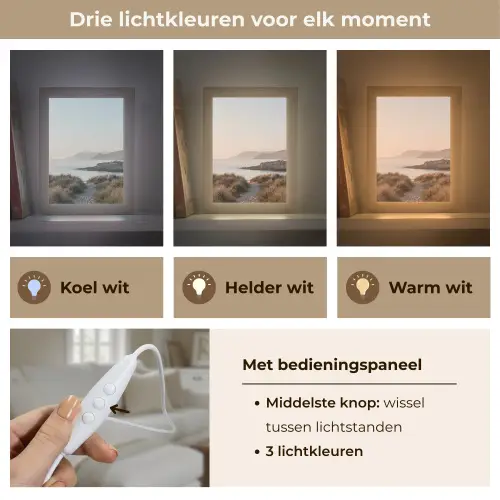 Landschap - Kust - Duinen Light Box met kabel (Tafellamp) klein -USP_lichtkleurNL