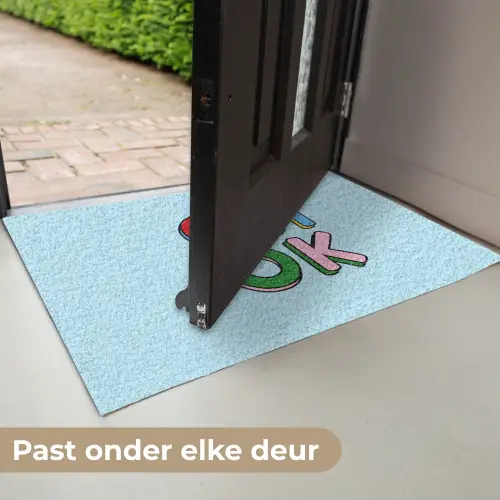 Oh ok - Blauw - Kleurrijk Deurmat klein -USP_NL
