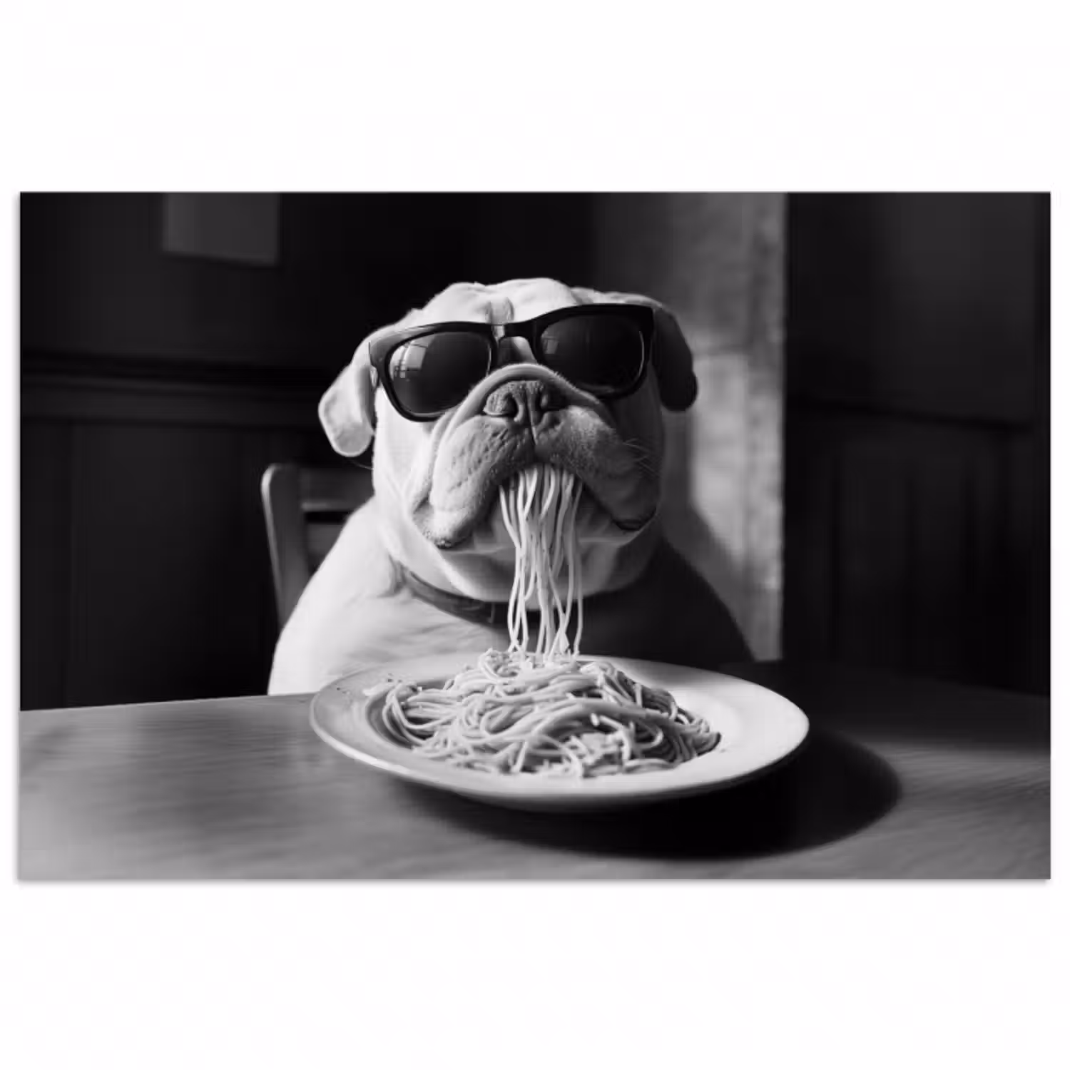 Poster - Hund - Bulldogge - Brille - Hart - Tiere