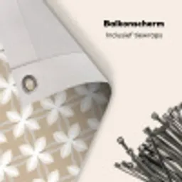 Patroon - Symmetrisch - Beige Balkonbeschermer Duitsland klein 596 -closeup_NL