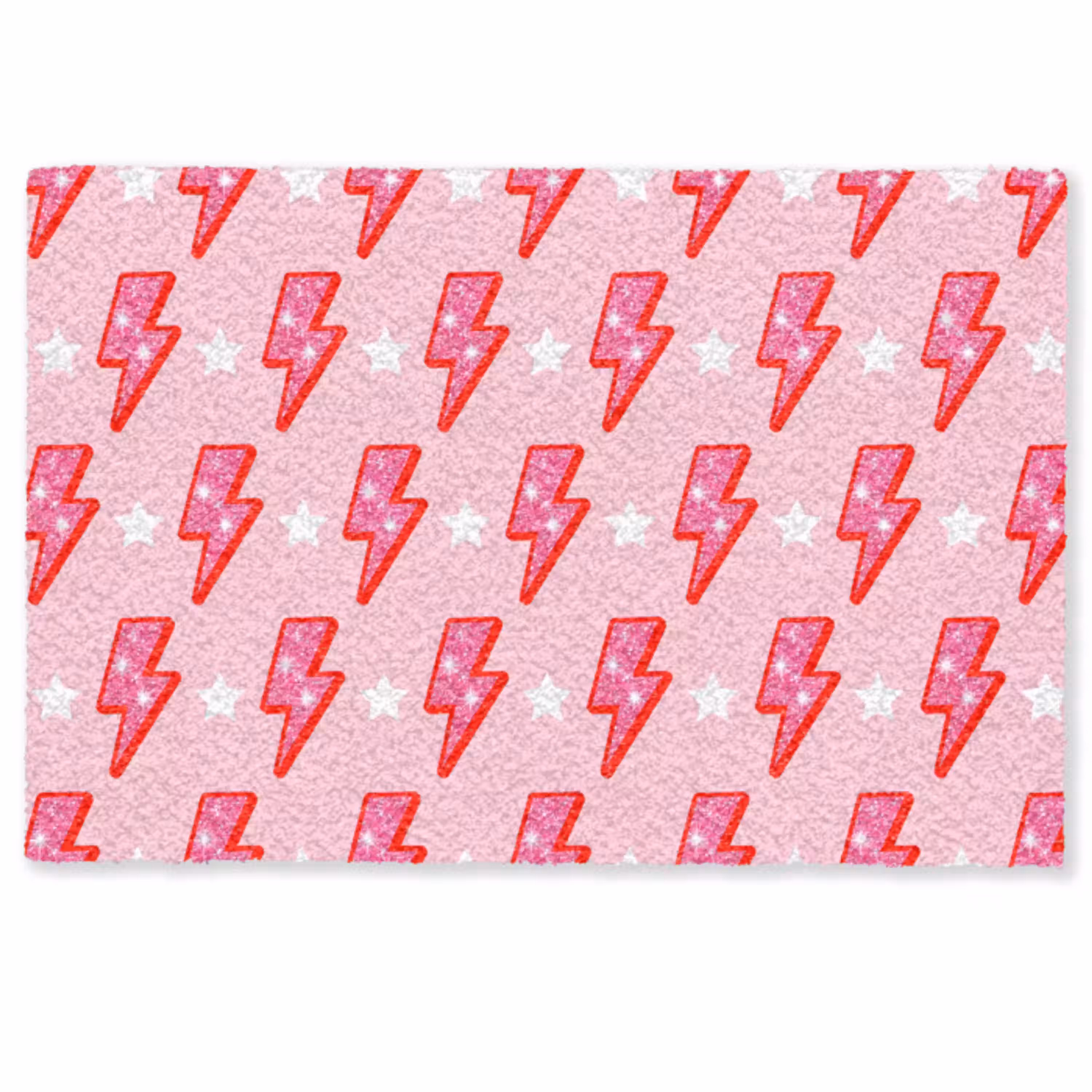 Patroon - Bliksem - Ster - Glitter - Roze Deurmat klein -zkaufland3d