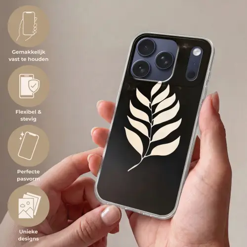 Blad - Wit - Minimalistisch Telefoonhoesje iPhone 17 Pro klein -sfeer3_NL