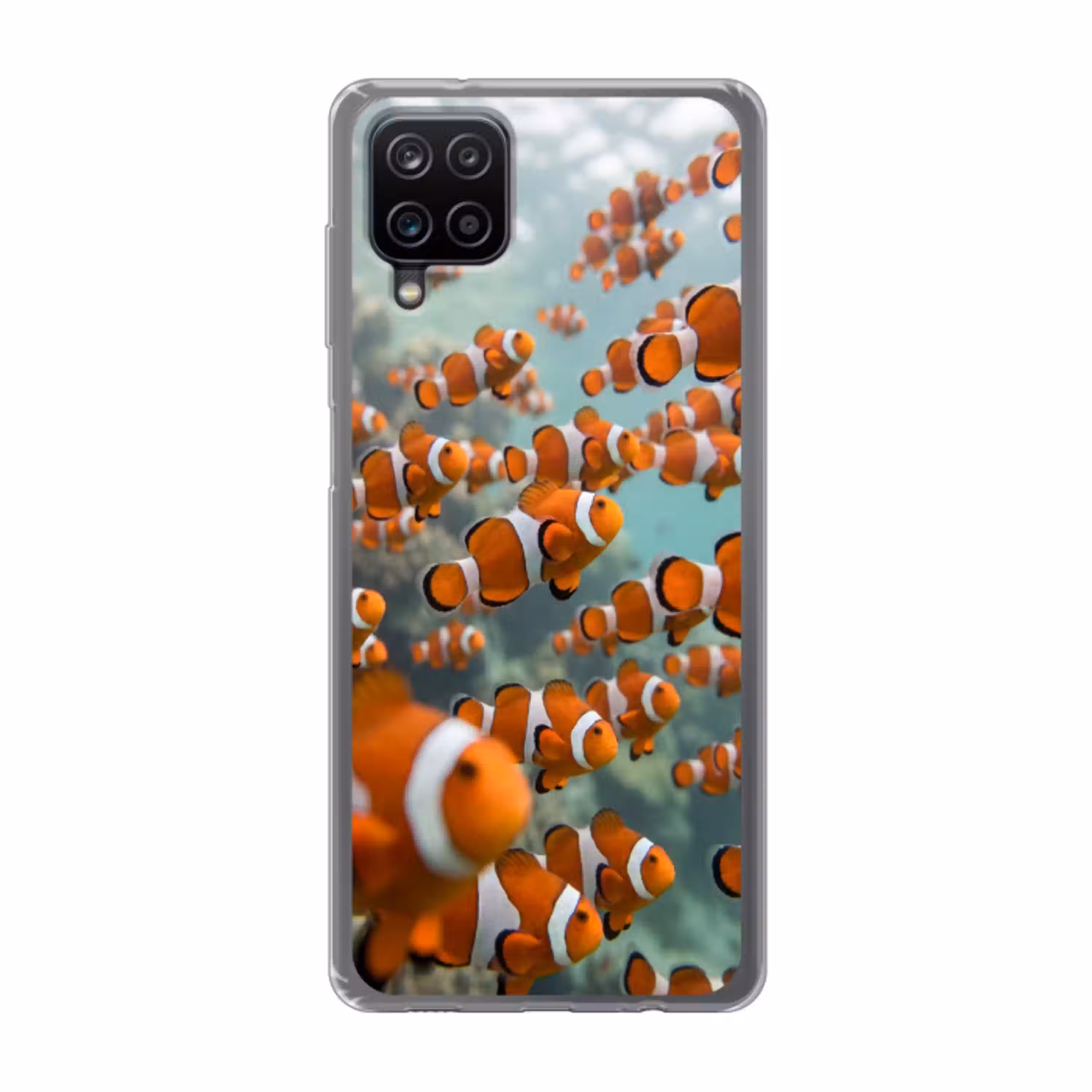Vis - School - Onderwater - Dieren - Oranje Telefoonhoesje Samsung Galaxy A12 klein -3d