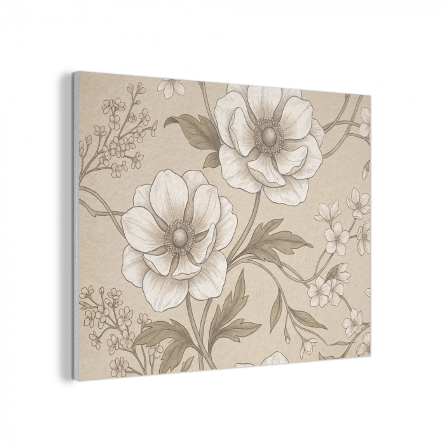 Bloemen - Patroon - Beige PET vilt klein -3d
